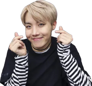 💜 J-Hope K-pop, BTS, J-Hope, finger heart, idol, Korean pop, music telegram sticker
