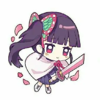 🥺 Kanao Tsuyuri Demon Slayer anime, chibi, cute, demon slayer, kanao tsuyuri, manga, sword telegram sticker