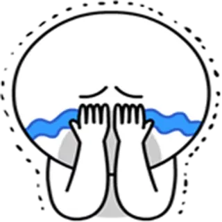 😭 ร้องไห้, เศร้า, อีโมติคอน, การ์ตูน, น้ำตา telegram sticker