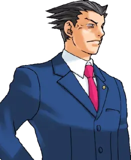 😑 Phoenix Wright Ace Attorney 弁護士, 法律家, 裁判所, アニメ, ゲーム telegram sticker
