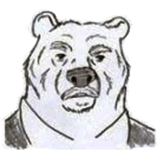 😎 urso, animal, desenho, esboço, personagem, ilustração telegram sticker
