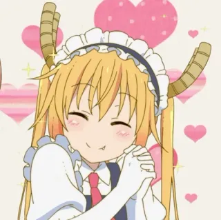 💈 Tohru Miss Kobayashi's Dragon Maid Anime, Dragón, Maid, Kawaii, Lindo, Feliz telegram sticker