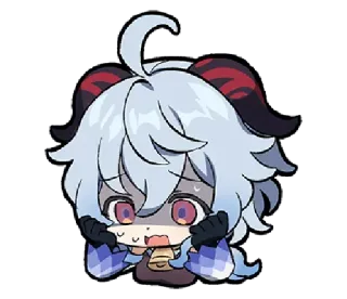 😰 Ganyu Genshin Impact anime, cute, scared, goat, blue hair, genshin impact telegram sticker