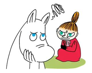 😒 Moomintroll Moomins Cartoon, Mumin, Freundschaft, Mumin-Troll, Little My telegram sticker