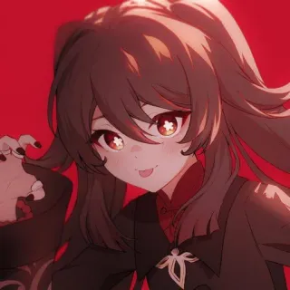 👻 Hu Tao Genshin Impact 动漫, 原神, 胡桃, 可爱, 卡通 telegram sticker
