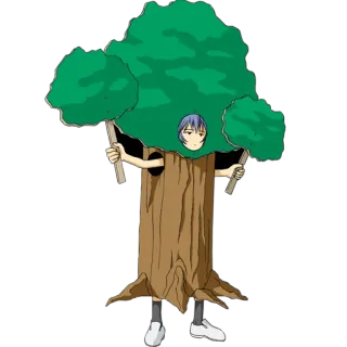 😐 fantasia de árvore, natureza, cosplay, pessoa fantasiada whatsapp sticker