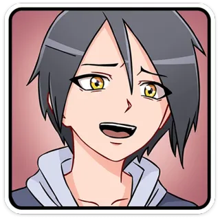 😄 anime, manga, cartoon, portrait, smiling, face, headshot telegram sticker