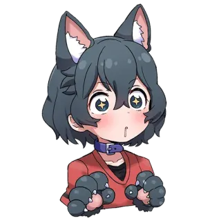 🤩 Аниме, Девушка-кошка, Неко, Милый, Каваий whatsapp sticker