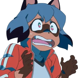 😬 Michiru Kagemori BNA: Brand New Animal Anime, Cartone animato, Tanuki, Ragazza lupo, Scioccato/a, Nervoso/a telegram sticker