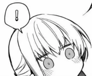 ❗️ anime, manga, verrast, cartoon, reactie, meisje, geschrokken telegram sticker