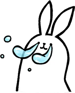 😭 bunny, rabbit, crying, tears, cartoon, sad telegram sticker