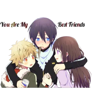 😍 You Are My Best Friends Anime, Amigos, Amistad, Dibujos animados, Lindo telegram sticker