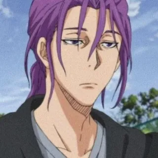 💜 Murasakibara Atsushi Kuroko's Basketball Anime, Manga, Pallacanestro, Capelli viola, Pigro, Atleta telegram sticker