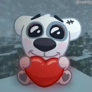 ❤️ @cesdy 熊, 爱心, 可爱, 卡通, 爱 telegram sticker