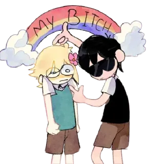 😳 MY BITCH naklejka, kreskówka, obraźliwe telegram sticker