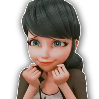 😊 Marinette Dupain-Cheng Miraculous: Tales of Ladybug & Cat Noir Marinette, Dupain-Cheng, Miraculous Ladybug, desenho animado, animação telegram sticker