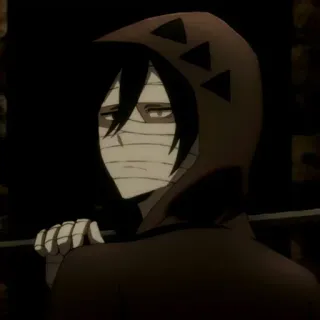 🩸 Zack Angels of Death anime, manga, character, Zack, Angels of Death, horror, weapon, scythe, hooded telegram sticker