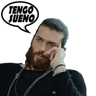 🥱 TENGO SUEÑO mengantuk, lelah, pria, jenggot, berpikir whatsapp sticker