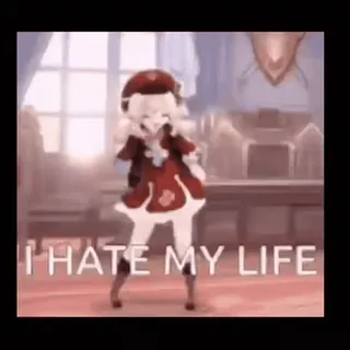 💃 Klee Genshin Impact I HATE MY LIFE klee, genshin impact, anime, videojuego, odio, vida whatsapp sticker