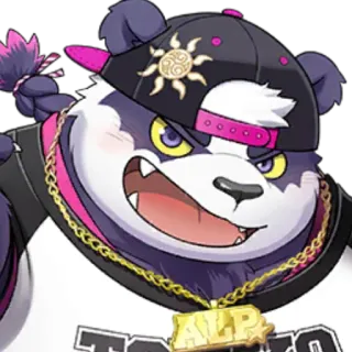 😡 ALP Panda, Anime, Kartun, Karakter, Topi, Rantai telegram sticker