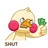 😡 pato, dinheiro, desenho animado telegram sticker