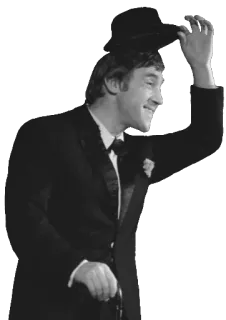 😃 homme, chapeau, smoking, formel, noir et blanc, salutation telegram sticker