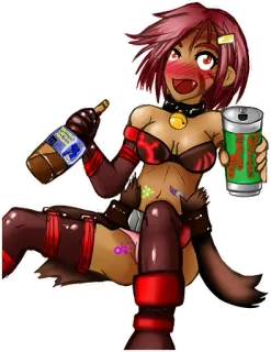 🥴 Anime, Bere, Alcol, Cartone animato, Ragazza, Birra telegram sticker