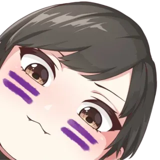 😍 Anime Mädchen, Cartoon, Lila Streifen, Süß, Kawaii telegram sticker