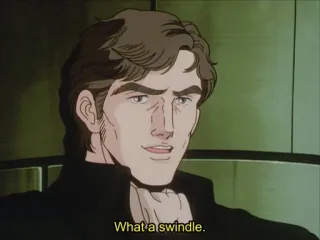 🙃 What a swindle. anime, man, swindle, facial expression, brown hair, looking at viewer telegram sticker