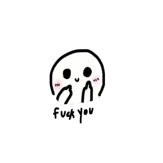 🖕 Fuck you ofensivo, dedo corazón, dibujos animados, grosero, gesto, insulto telegram sticker