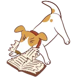 🐶 dog, reading, book, animal, pet, cartoon telegram sticker