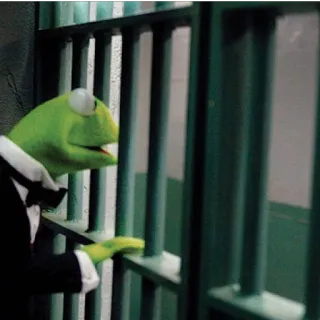 👮‍♀️ Kermit Kermit the Frog, Muppets, jail, imprisoned, incarcerated telegram sticker