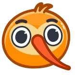 🥝 kiwi, bird, cute, orange whatsapp sticker