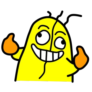 👊 autocollant, dessin animé, jaune, pouce levé, joyeux, personnage whatsapp sticker