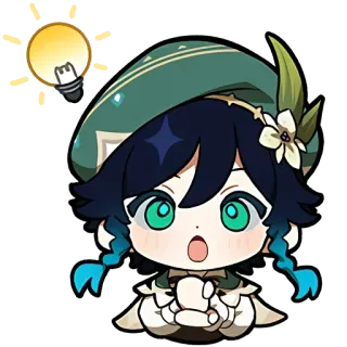 😲 Venti Genshin Impact venti, genshin impact, anime, jogo, chibi, personagem telegram sticker