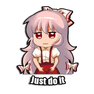 💪 Just do it อนิเมะ, จิบิ, สร้างแรงบันดาลใจ, การ์ตูน telegram sticker