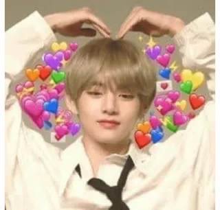 🐯 Kim Taehyung Kim Taehyung, K-pop, BTS, cuore, amore, idol, V telegram sticker