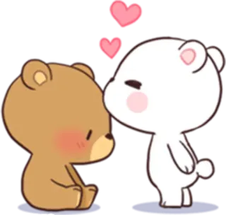 😘 귀여운, 곰, 사랑, 키스, 만화 telegram sticker