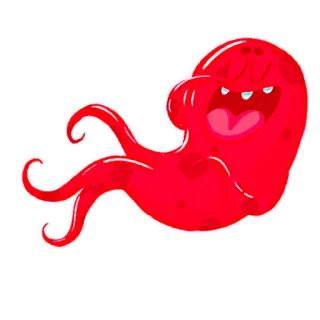 🤣 red monster, cartoon character, funny, blob, happy telegram sticker