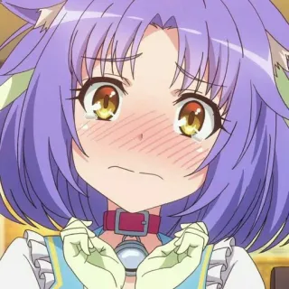 😳 Anime, Ragazza, Carina, Nekomimi, Pianto, Kawaii telegram sticker