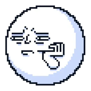 😖 pixel art, finger pointing, emoji, face, hand telegram sticker