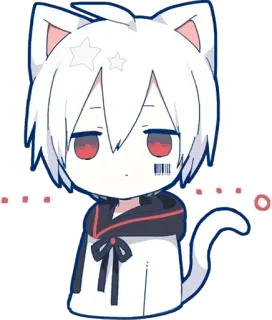 😑 anime, cat, cartoon, sticker whatsapp sticker