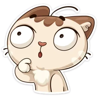 🤔 고양이, 스티커, 만화, 동물, 귀여운, 웃긴, 놀란 telegram sticker