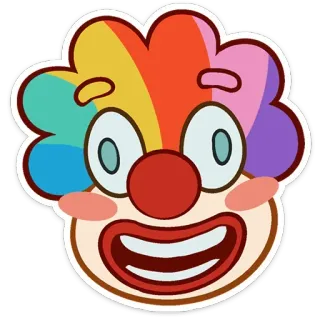 🤡 clown, cartoon, face, colorful, funny, entertainment, circus telegram sticker