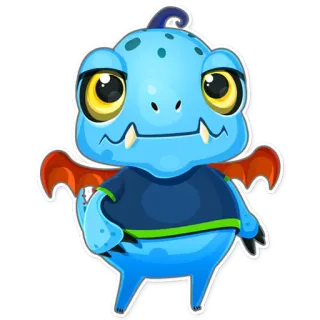 😐 สัตว์ประหลาด, น่ารัก, การ์ตูน, มังกร, สัตว์, แฟนตาซี telegram sticker