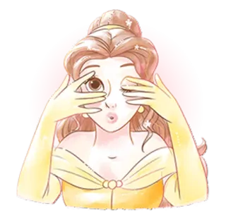 🙈 Belle cartoon, disney, princess, beauty and the beast, character telegram sticker