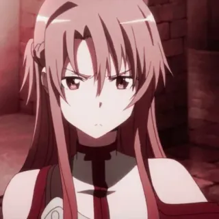 🥨 Asuna Yuuki Sword Art Online Anime, Sword Art Online, Asuna, Yuuki, Vrouwelijk, Karakter telegram sticker