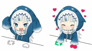 ❤ Gawr Gura Anime, Vtuber, Tiburón, Lindo, Gawr Gura whatsapp sticker