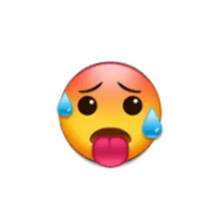 🥵 Emoji, Suando, Quente, Rosto, Expressão telegram sticker