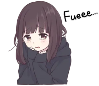😶 Fueee... Anime, Dziewczyna, Smutny, Płacz, Kawaii telegram sticker